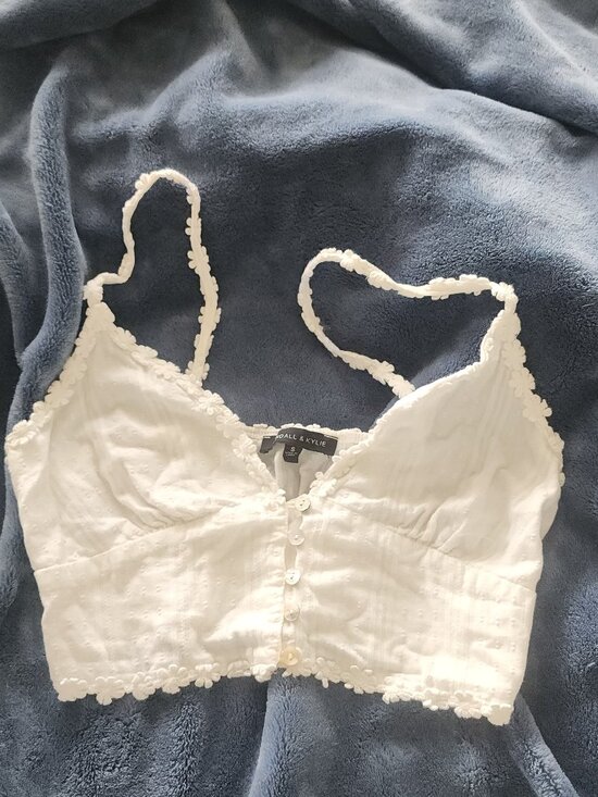 Kendall & Kylie Tops - KENDALL + KYLIE Women's White Crop-top S